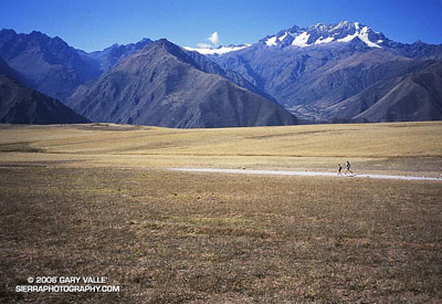 Runners above the Sacred Valley of the Incas, acclimating prior to running the Inca Trail